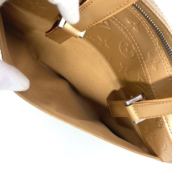 LOUIS VUITTON M55177 Monogram mat Shelton Tote Bag Hand Bag leather Amble Beige - Picture 8 of 14